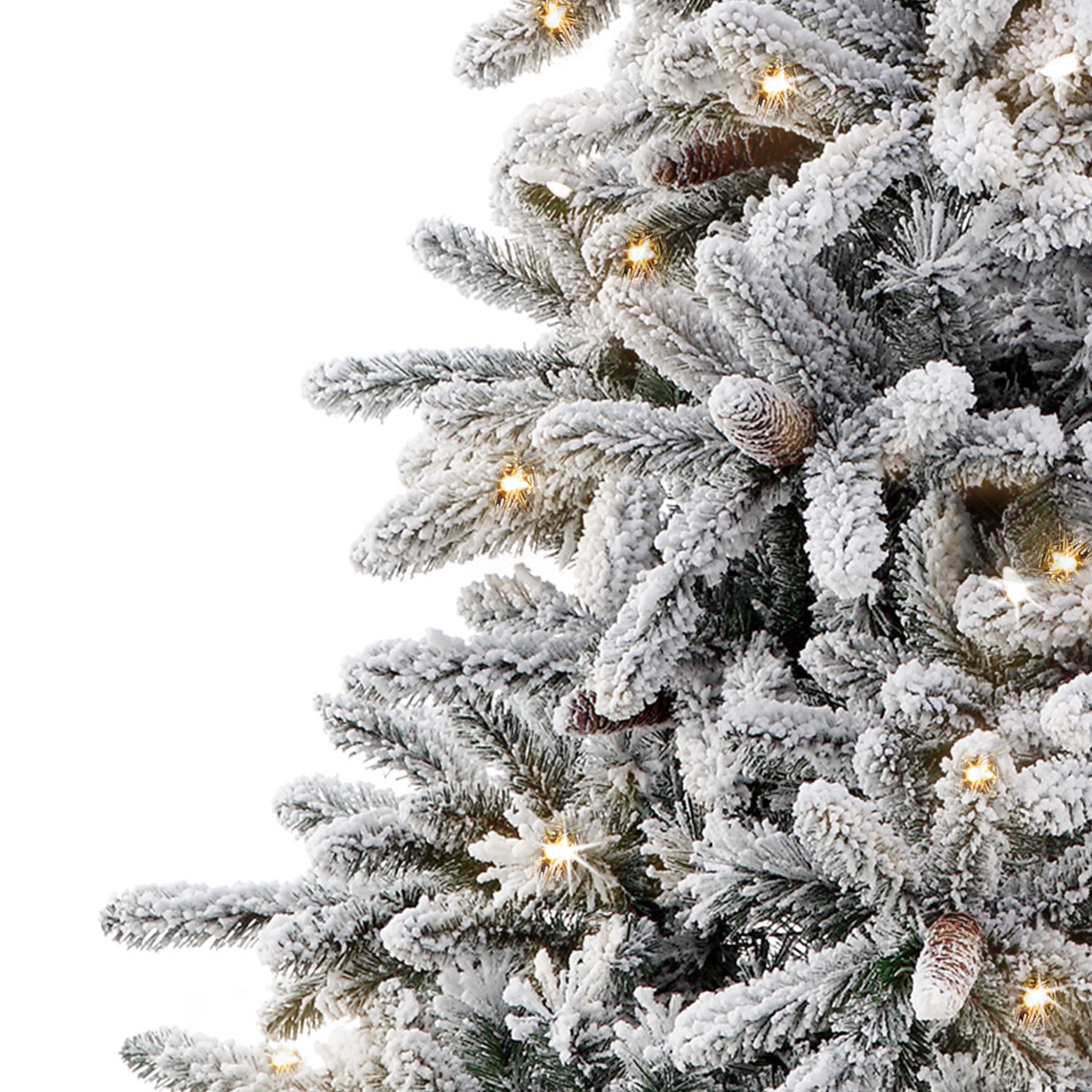 4.5ft Pre-Lit Flocked Bennington Fir Christmas Tree